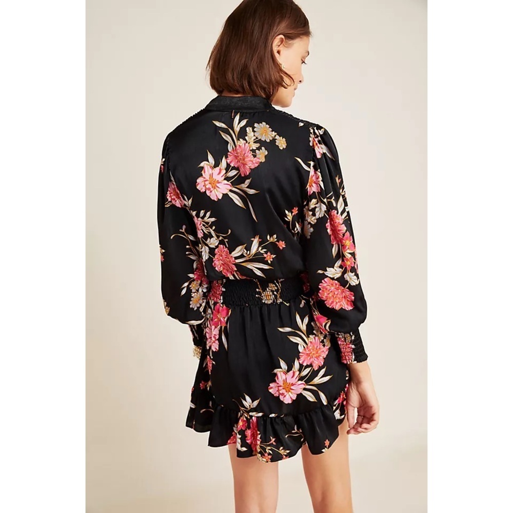 MISA Floral Iyana Tie-Neck Mini Dress - Picture 2 of 8